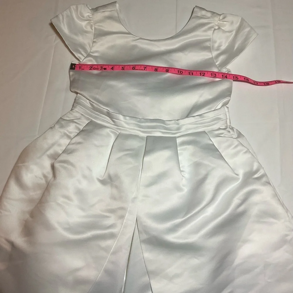 Gymboree Girls Size 12 White Satin Short Sleeve Dress NWT - Formal